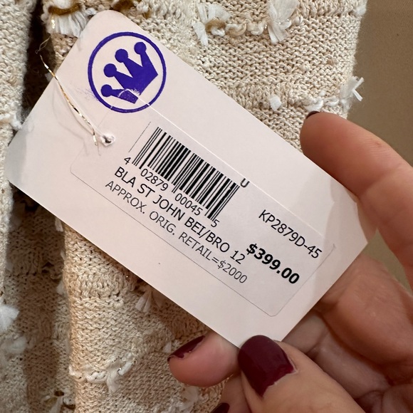 St. JElegant Cream Textured Women's Blazer - Picture 4 of 4